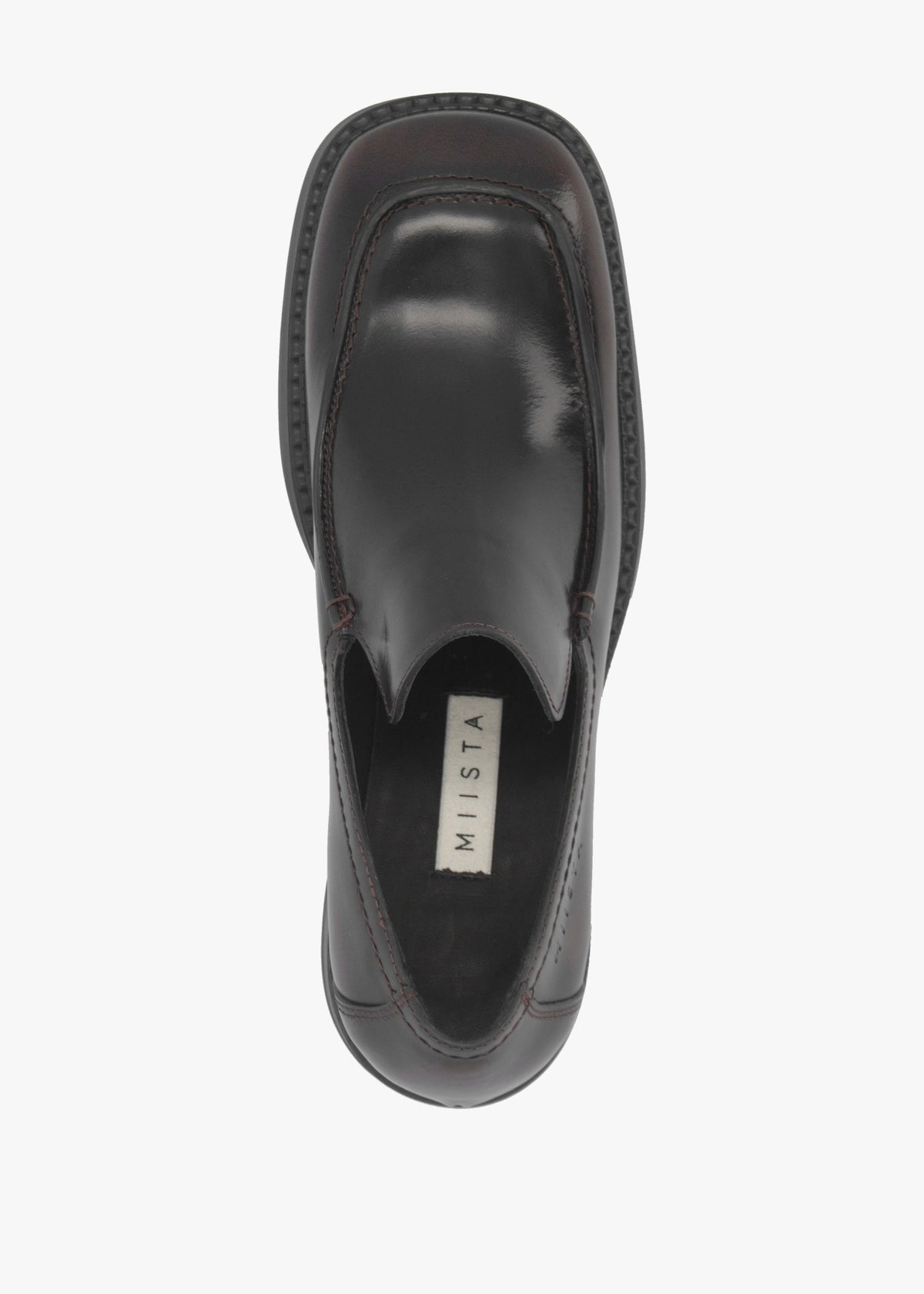 Kairon Brown Leather Block Heel Loafers