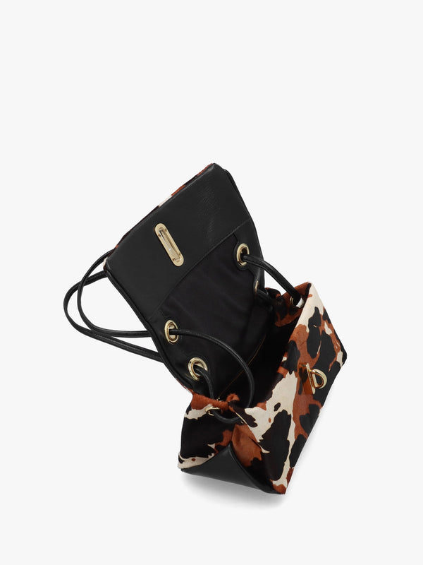 The Cow Haircalf Mini Dual Mocha Multi Shoulder Bag