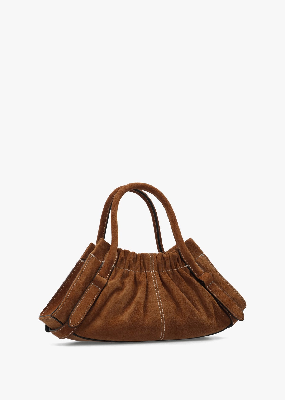 The Suede Cristina Small Copper Satchel Bag