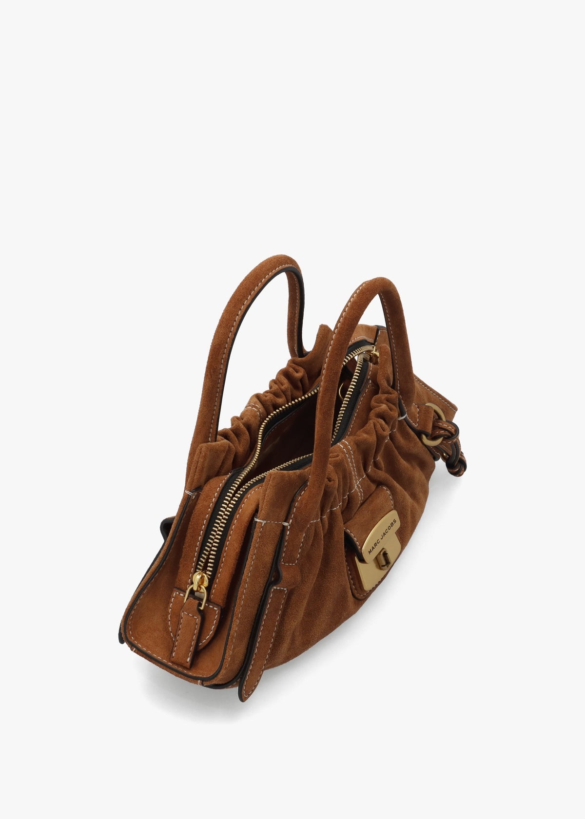 The Suede Cristina Small Copper Satchel Bag