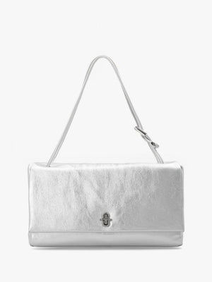 The Metallic Large Dual Silver Shoulder Bag