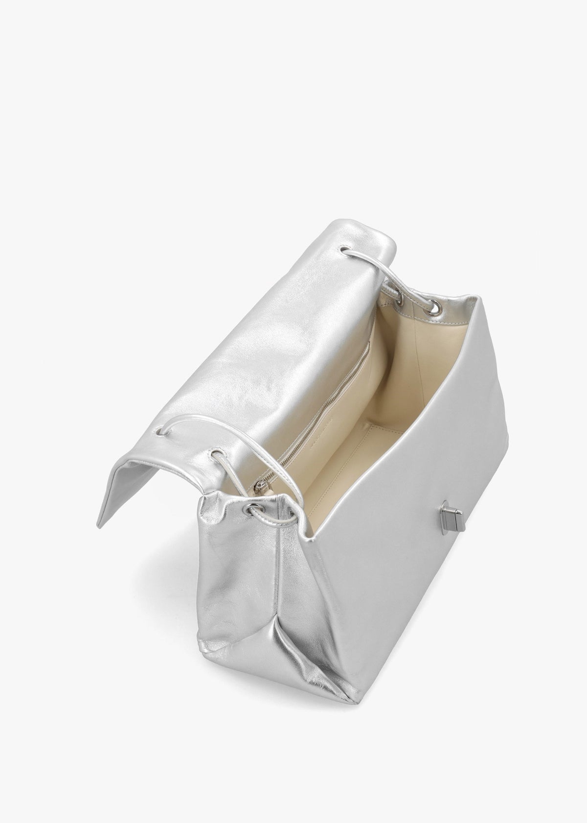 The Metallic Large Dual Silver Shoulder Bag
