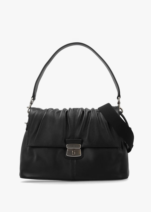 The Cristina Black Leather Messenger Bag