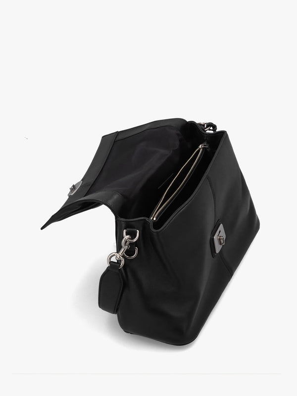 The Cristina Black Leather Messenger Bag