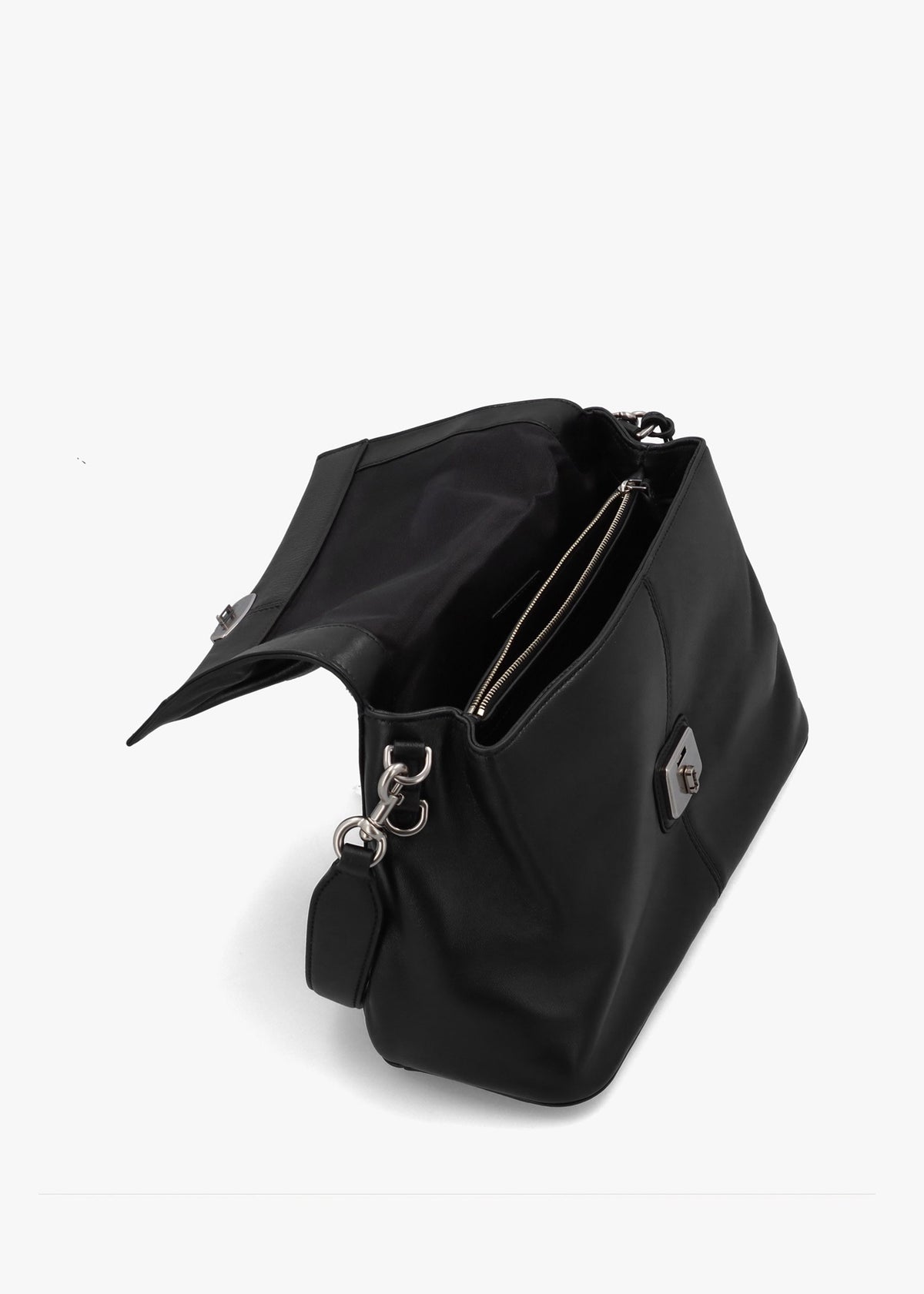 The Cristina Black Leather Messenger Bag