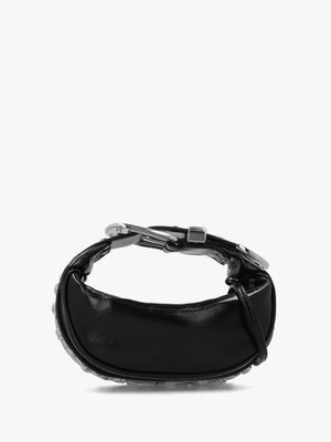 The Crinkle Patent Black Leather Party Bag