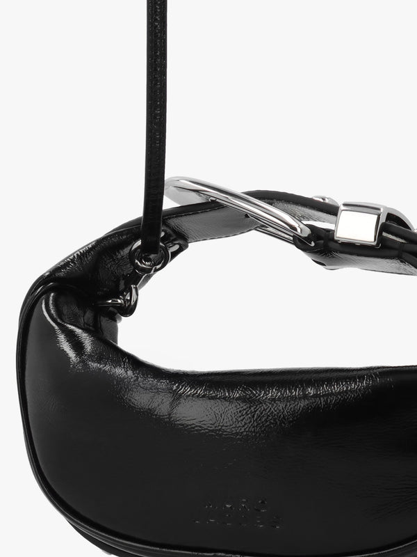 The Crinkle Patent Black Leather Party Bag