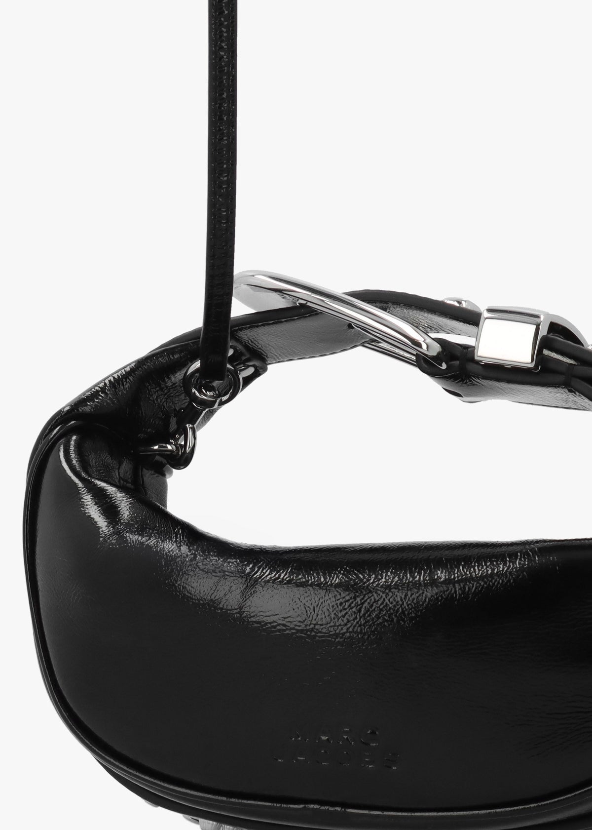The Crinkle Patent Black Leather Party Bag