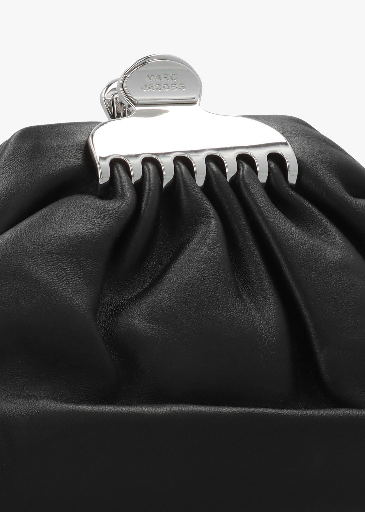 The Glam Small Black Leather Clutch Bag