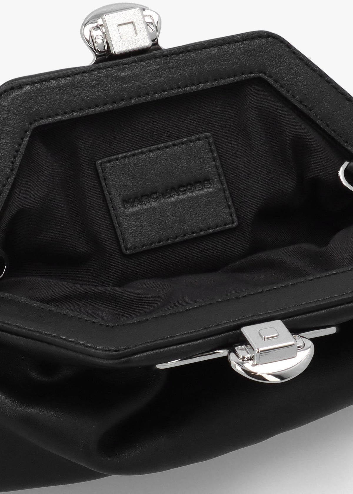 The Glam Small Black Leather Clutch Bag