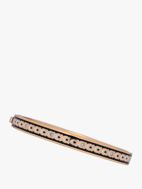 6Mm Signature Enamel Gold Hinge Bangle