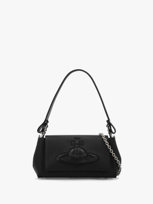 Hazel Medium Black Embossed Shoulder Bag