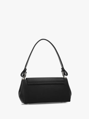 Hazel Medium Black Embossed Shoulder Bag