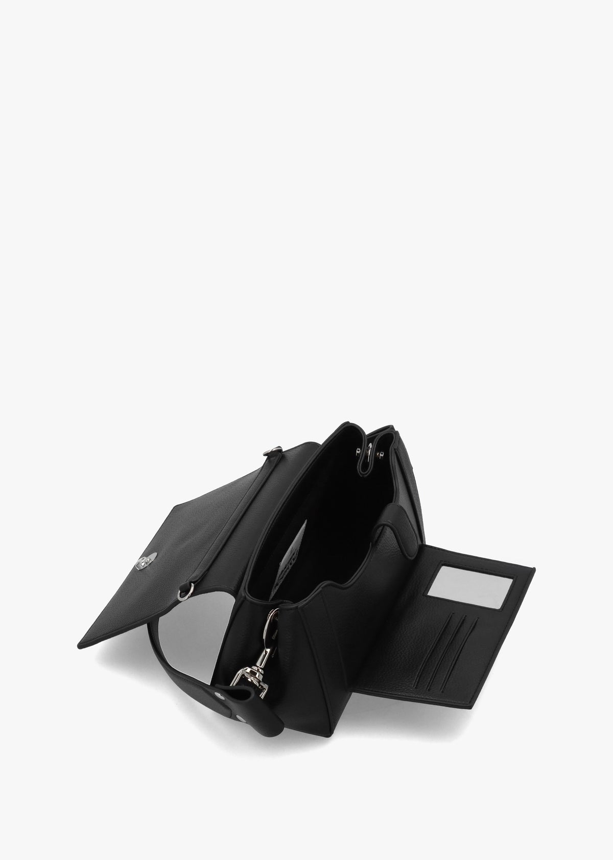 Hazel Medium Black Embossed Shoulder Bag