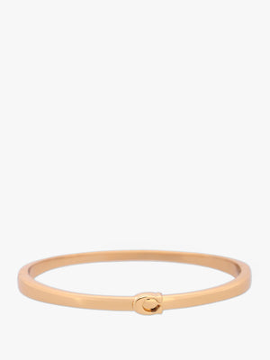 Single C Logo Gold Hinge Bangle