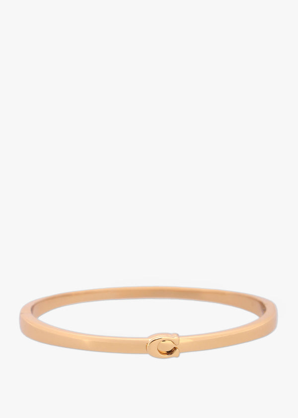 Single C Logo Gold Hinge Bangle