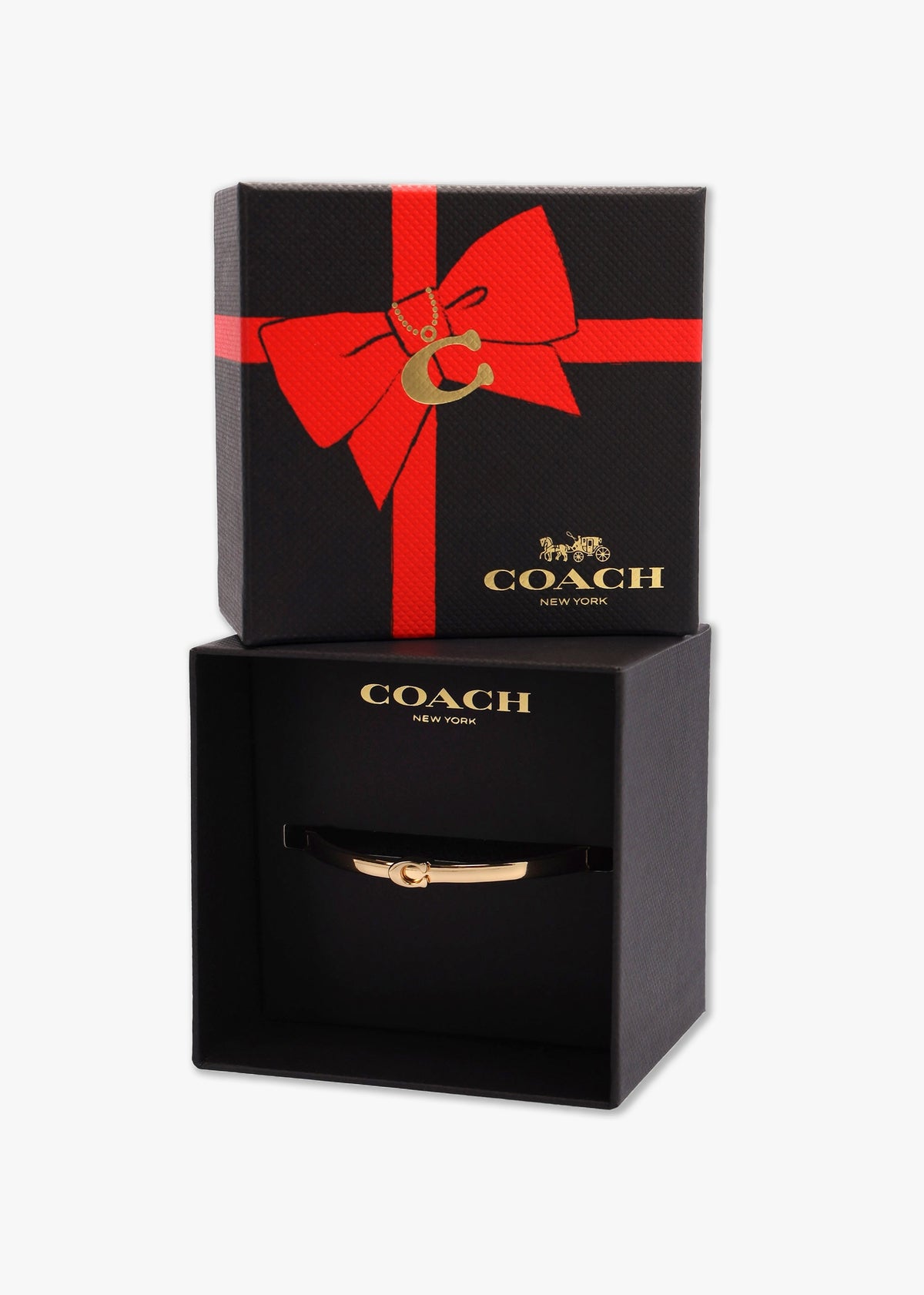 Single C Logo Gold Hinge Bangle