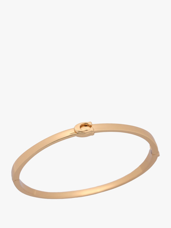 Single C Logo Gold Hinge Bangle