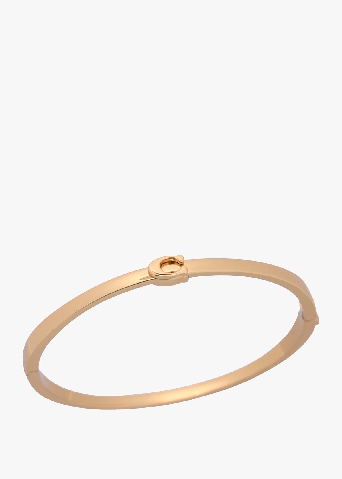 Single C Logo Gold Hinge Bangle
