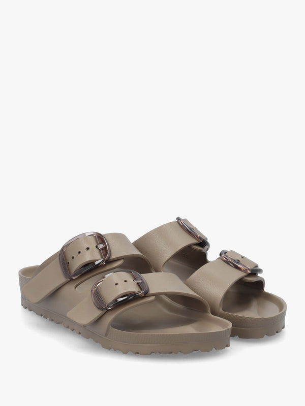 Arizona Big Buckle EVA Gray Taupe Two Bar Mules