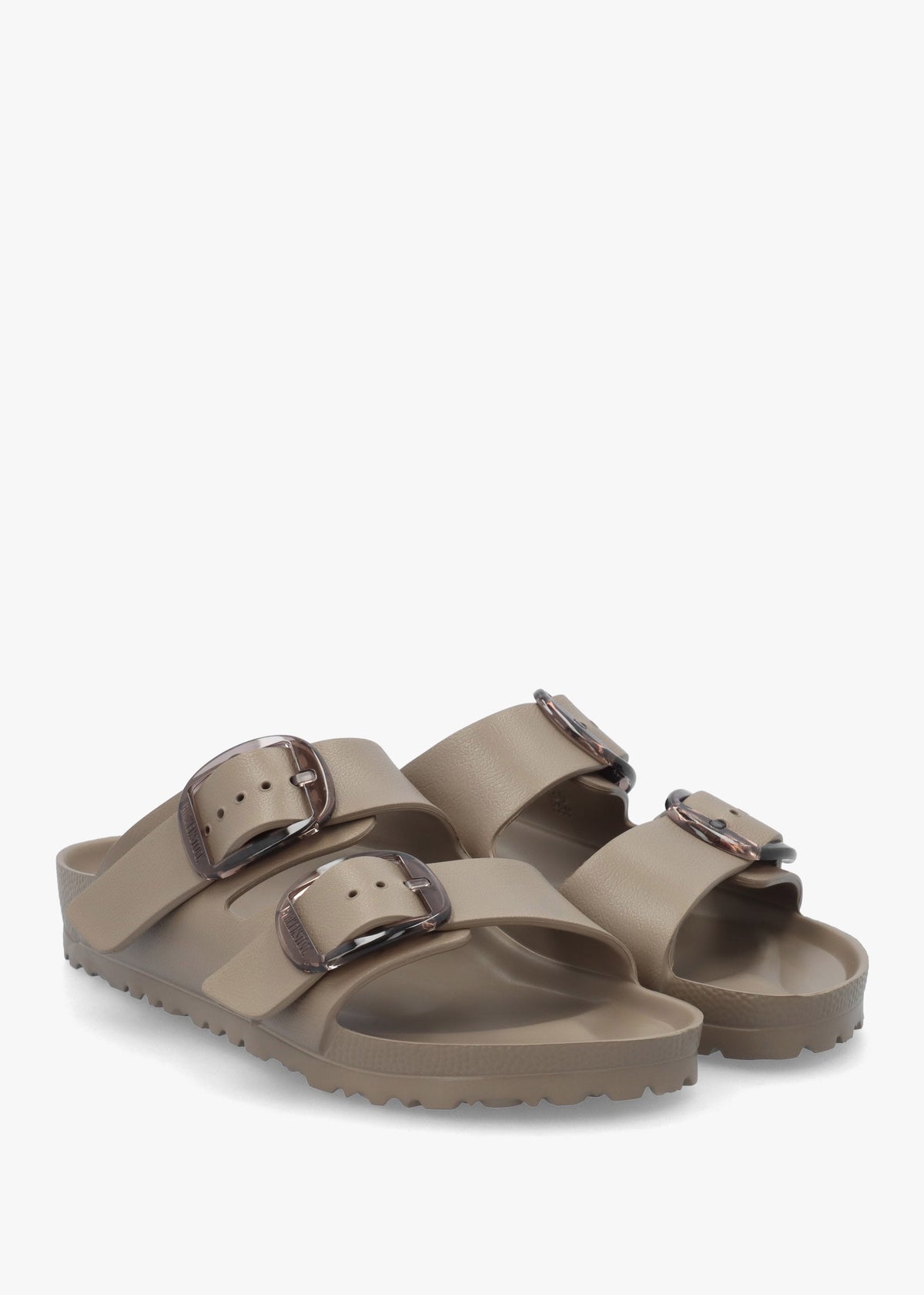 Arizona Big Buckle EVA Gray Taupe Two Bar Mules