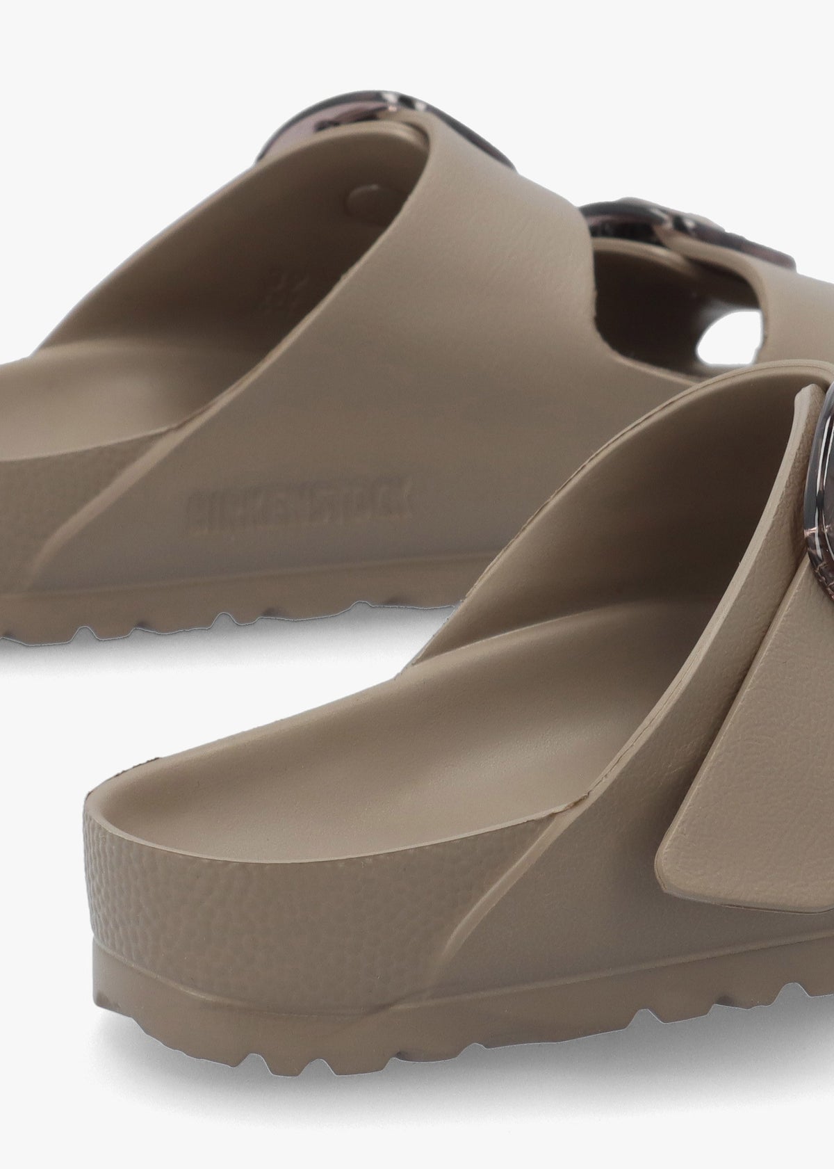 Arizona Big Buckle EVA Gray Taupe Two Bar Mules