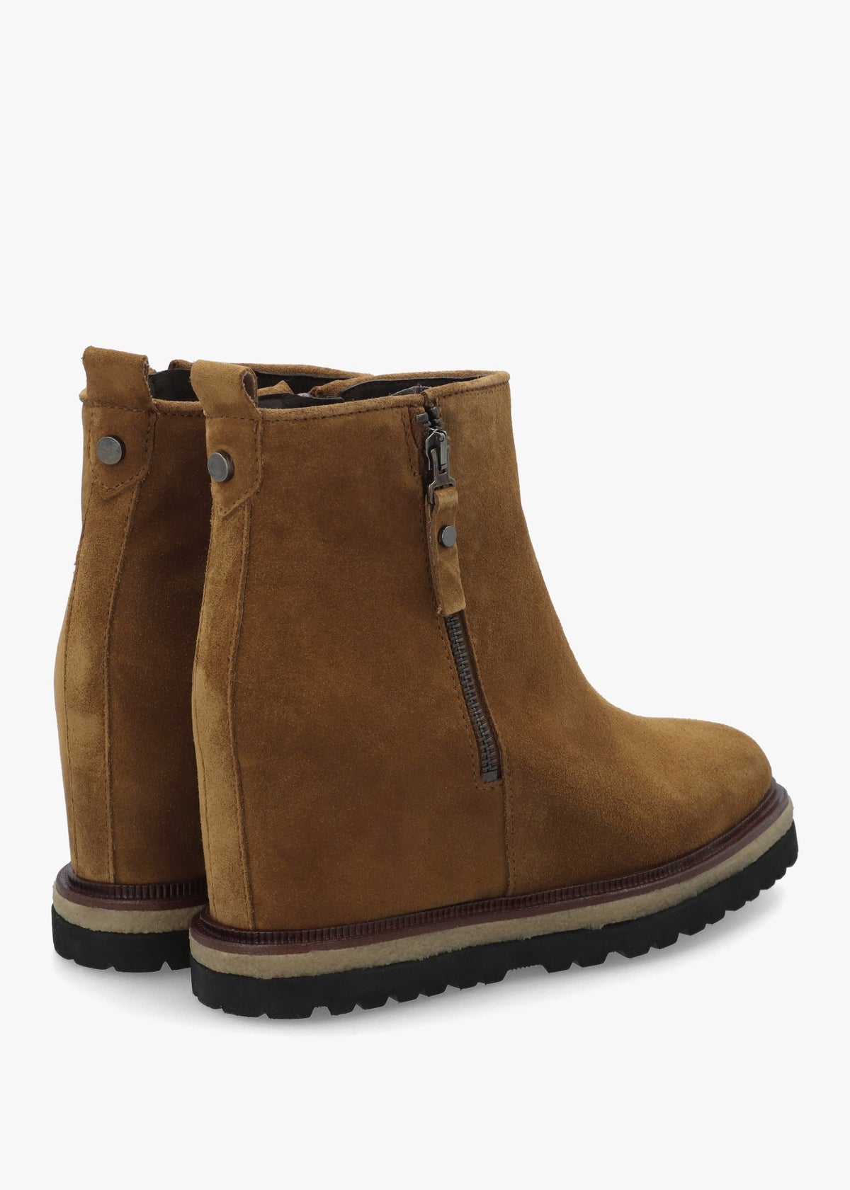 Alwed Tan Suede Wedge Ankle Boots