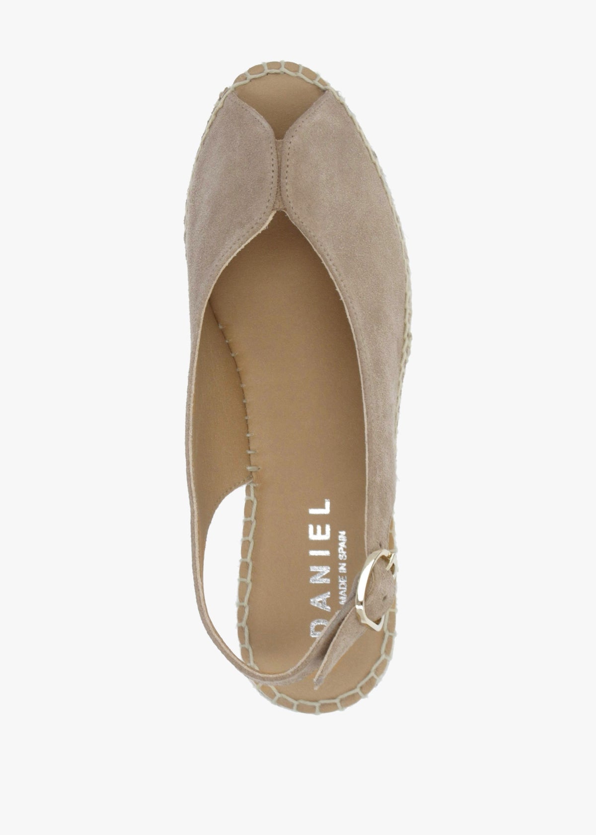 Jeep Beige Suede Peep Toe Wedge Espadrilles