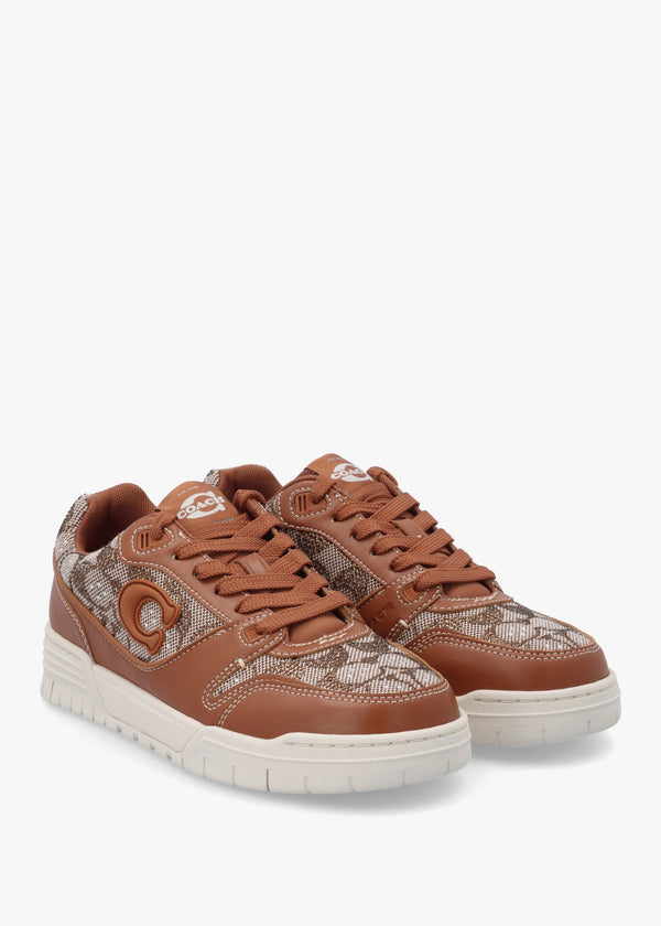 Soho Crystal Signature Jacquard Cocoa Burnished Amber Trainers