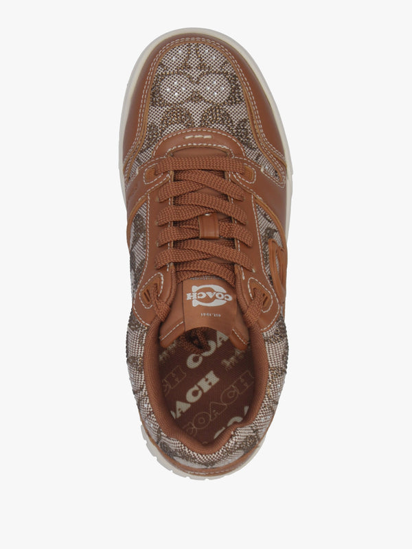 Soho Crystal Signature Jacquard Cocoa Burnished Amber Trainers