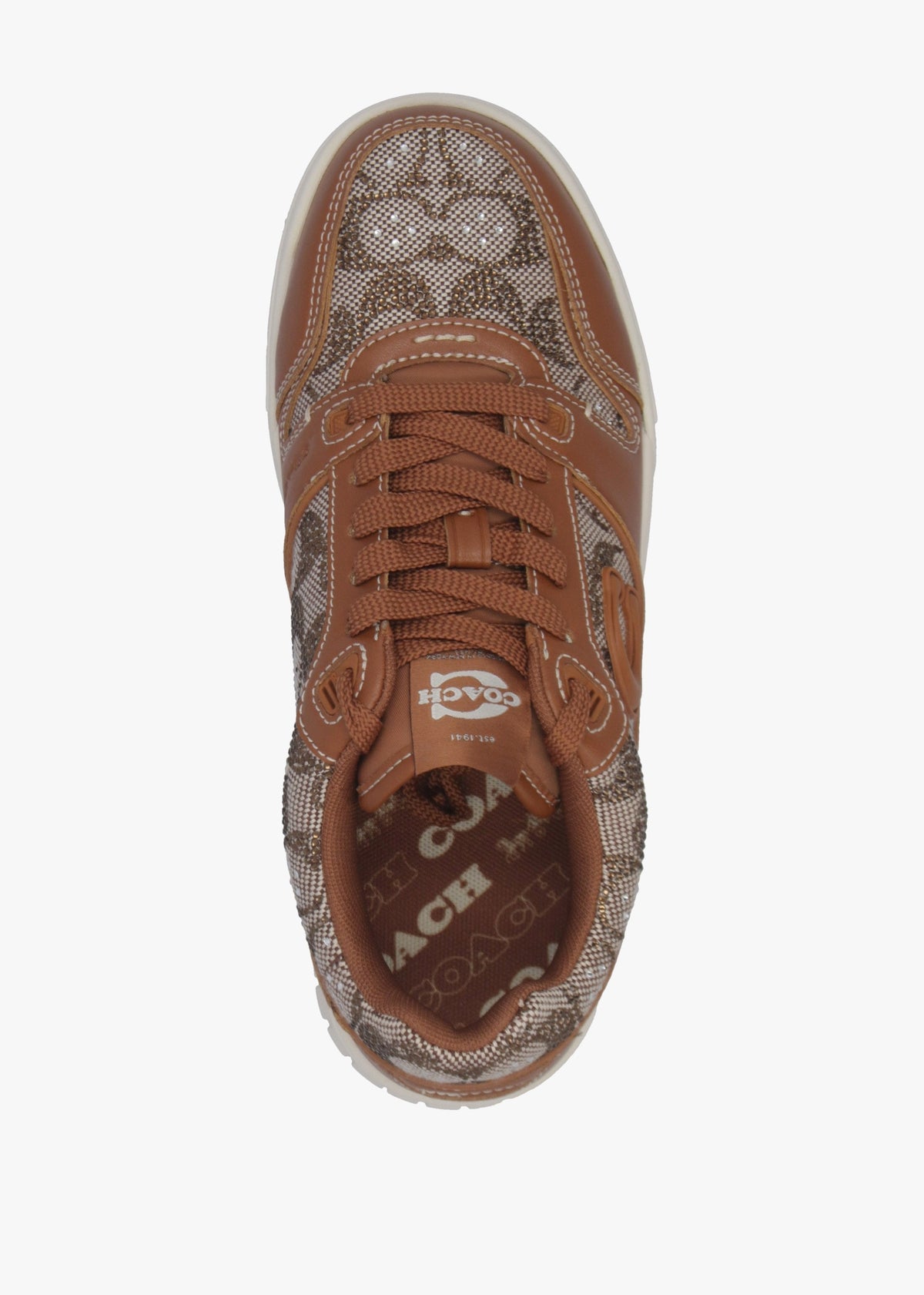 Soho Crystal Signature Jacquard Cocoa Burnished Amber Trainers