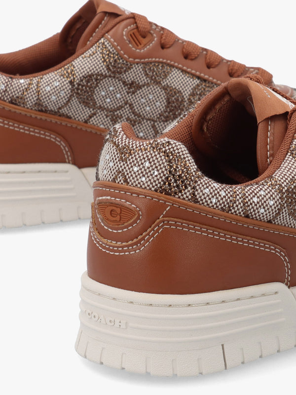 Soho Crystal Signature Jacquard Cocoa Burnished Amber Trainers