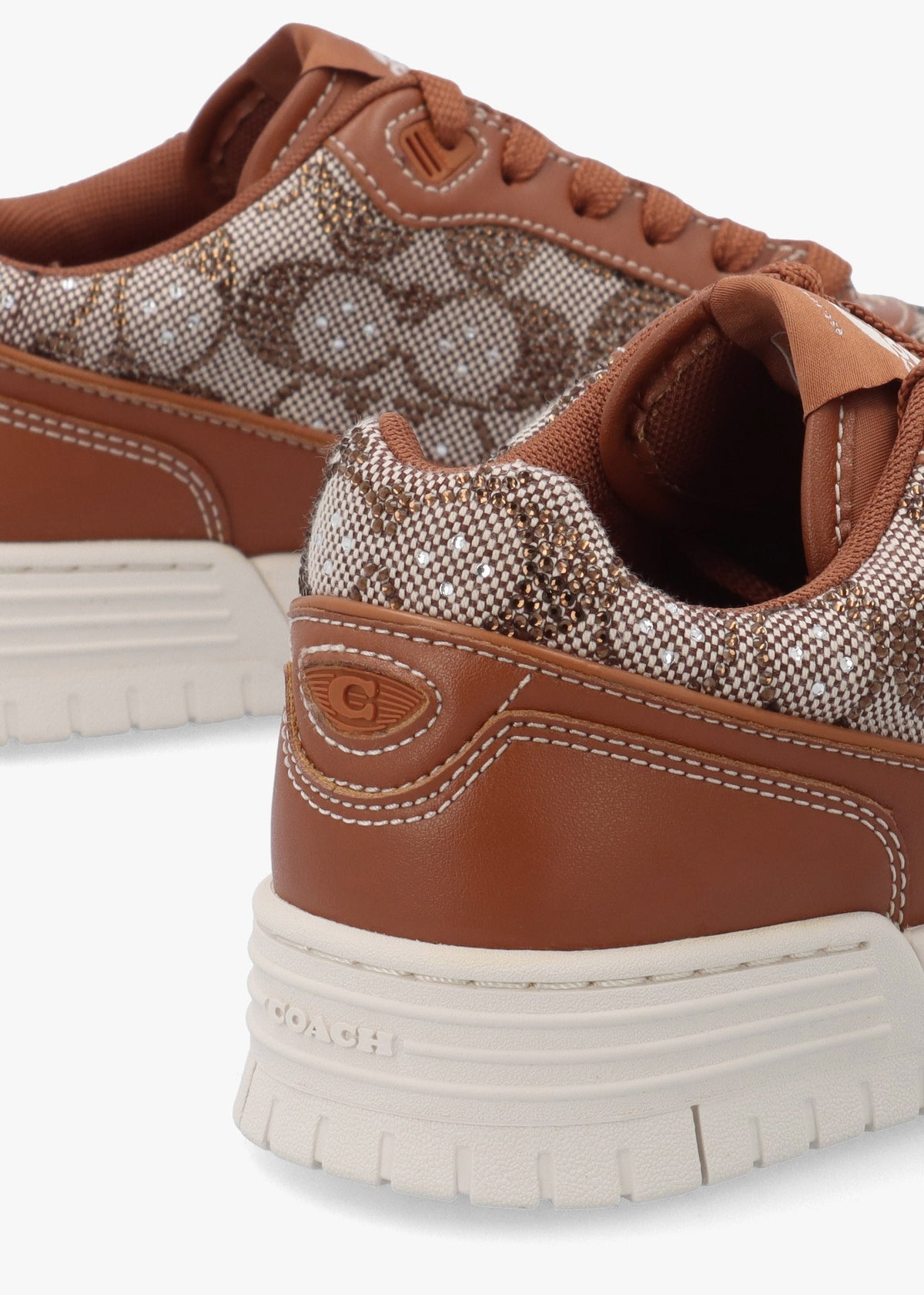 Soho Crystal Signature Jacquard Cocoa Burnished Amber Trainers