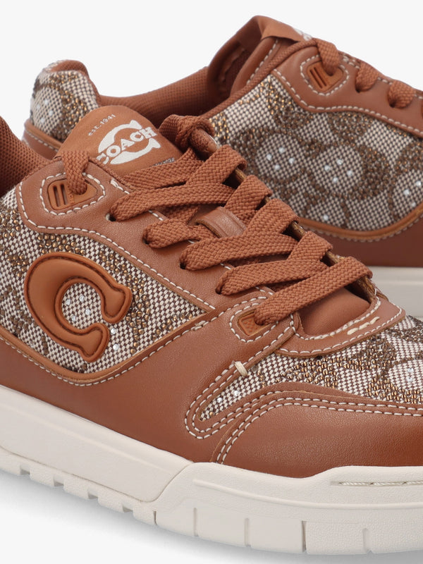 Soho Crystal Signature Jacquard Cocoa Burnished Amber Trainers