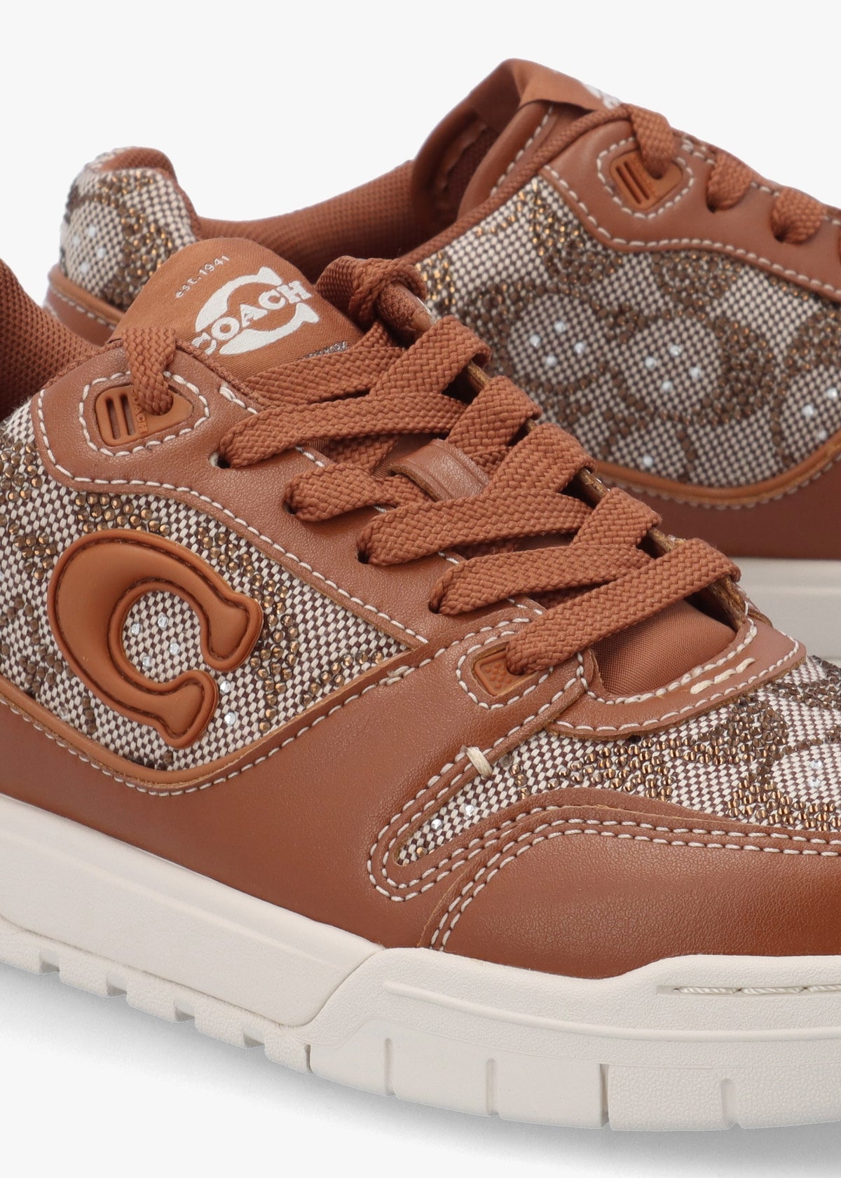Soho Crystal Signature Jacquard Cocoa Burnished Amber Trainers
