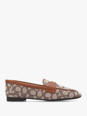 Sculpted C Signature Jacquard Cocoa Burnished Amber Loafers
