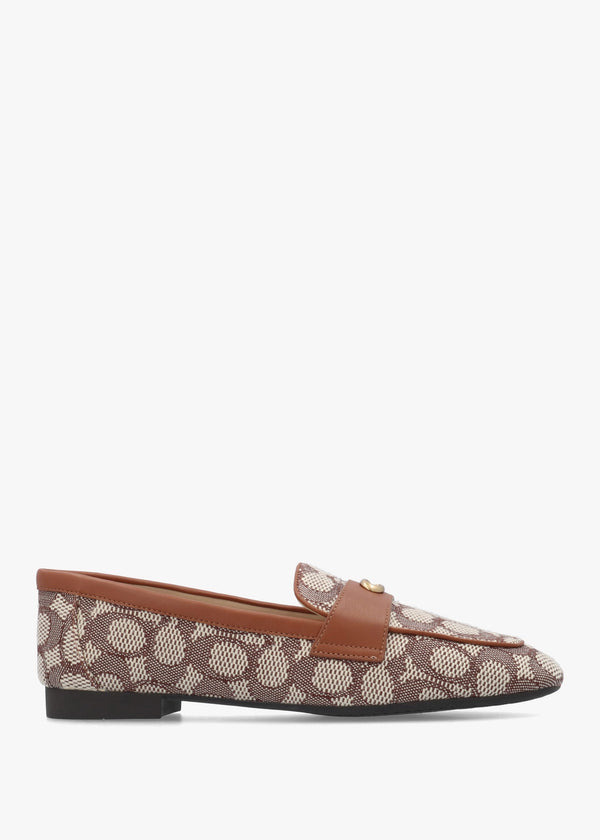 Sculpted C Signature Jacquard Cocoa Burnished Amber Loafers