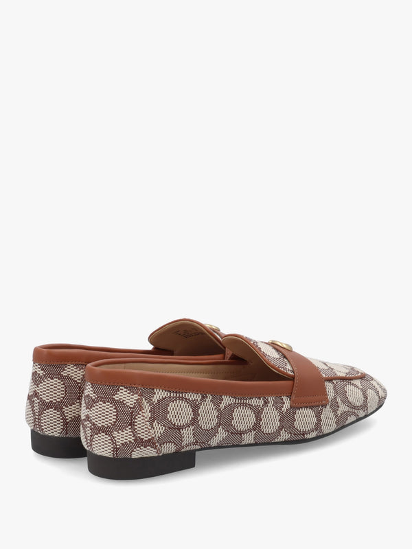 Sculpted C Signature Jacquard Cocoa Burnished Amber Loafers