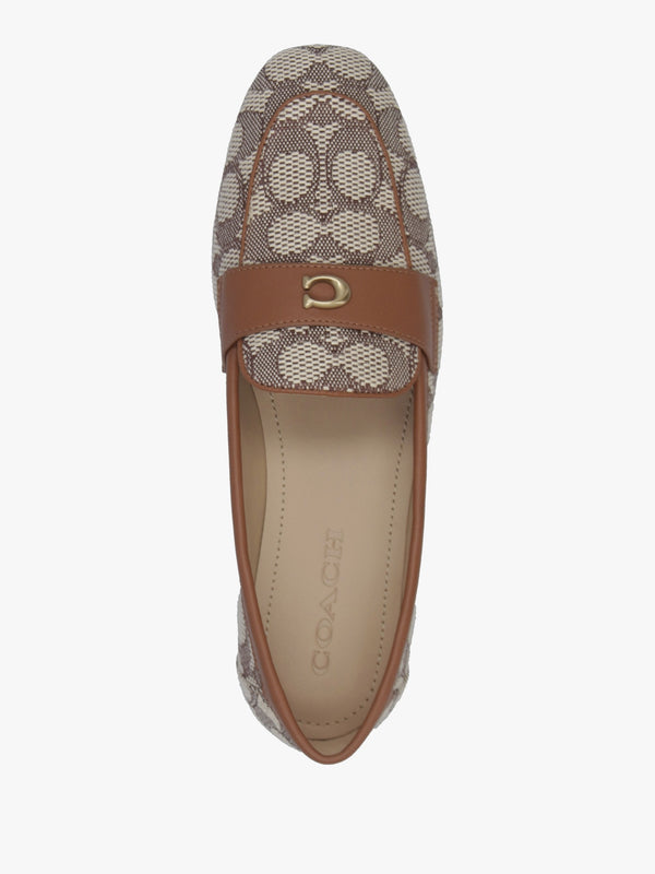 Sculpted C Signature Jacquard Cocoa Burnished Amber Loafers