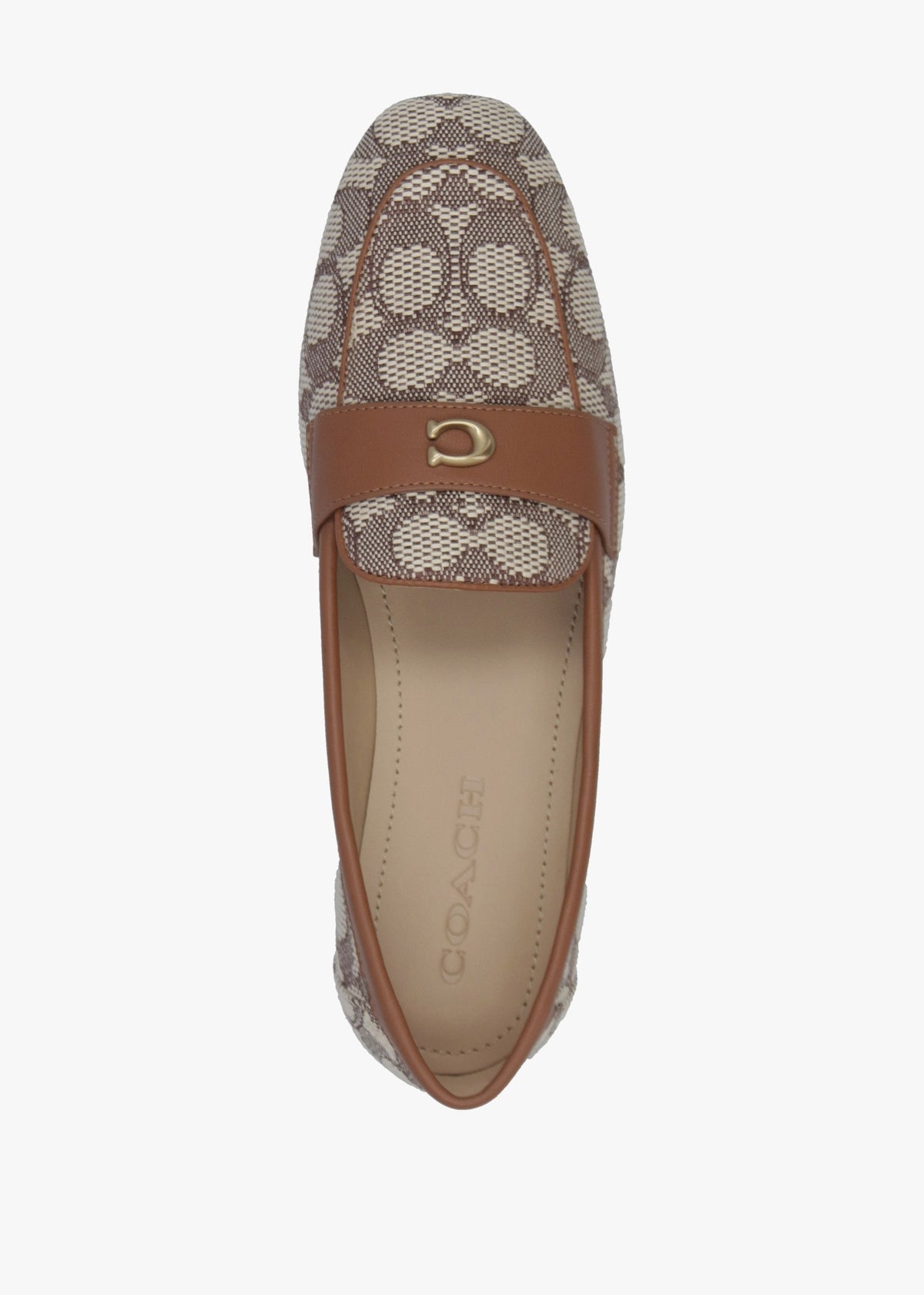 Sculpted C Signature Jacquard Cocoa Burnished Amber Loafers
