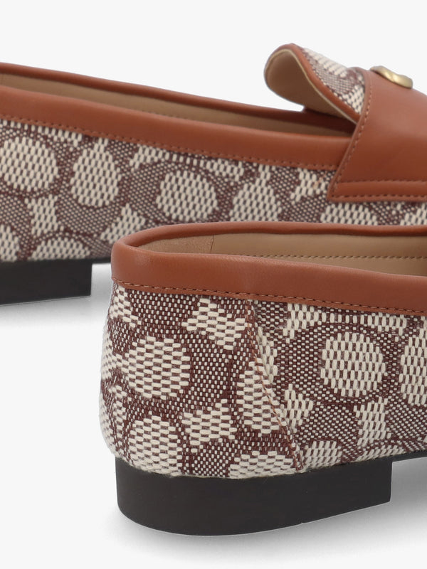 Sculpted C Signature Jacquard Cocoa Burnished Amber Loafers