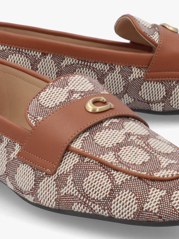 Sculpted C Signature Jacquard Cocoa Burnished Amber Loafers