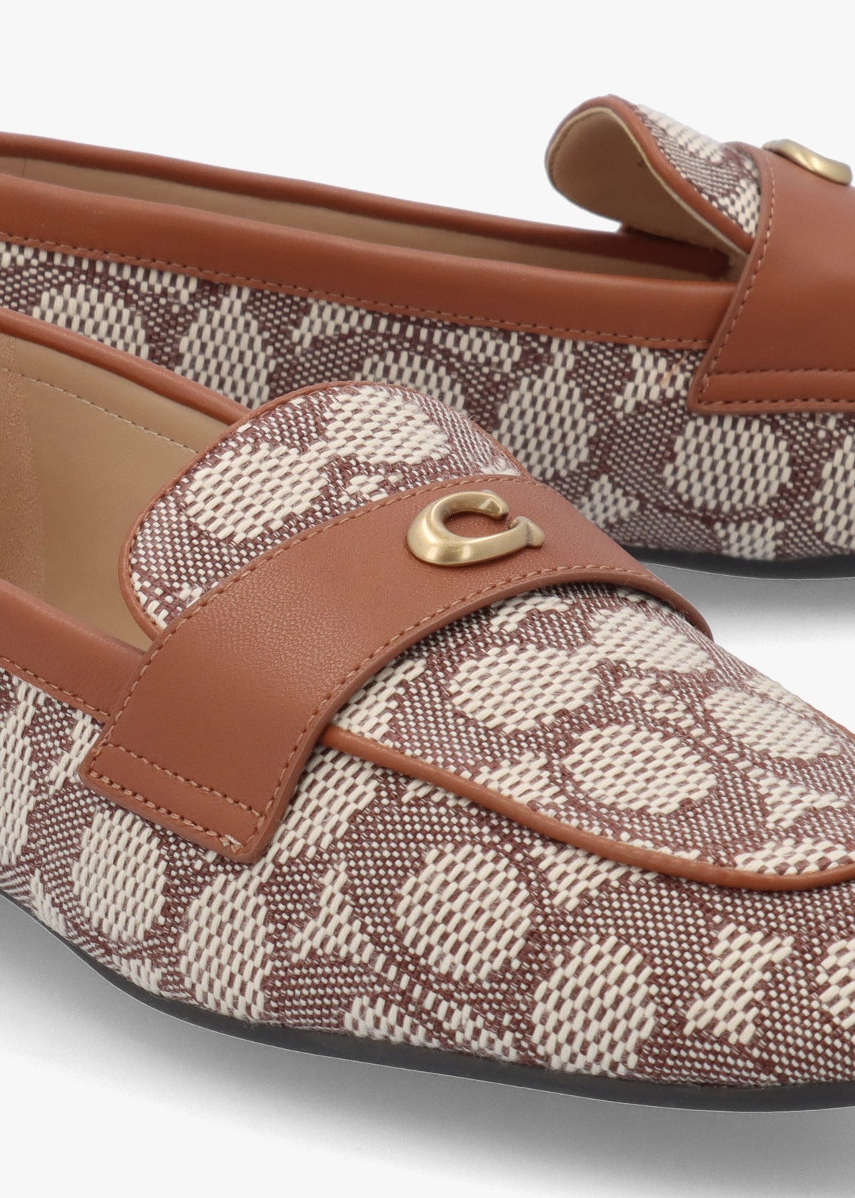 Sculpted C Signature Jacquard Cocoa Burnished Amber Loafers