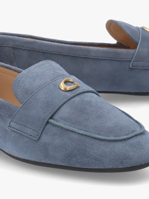 Sculpted C Light Denim Suede Loafers
