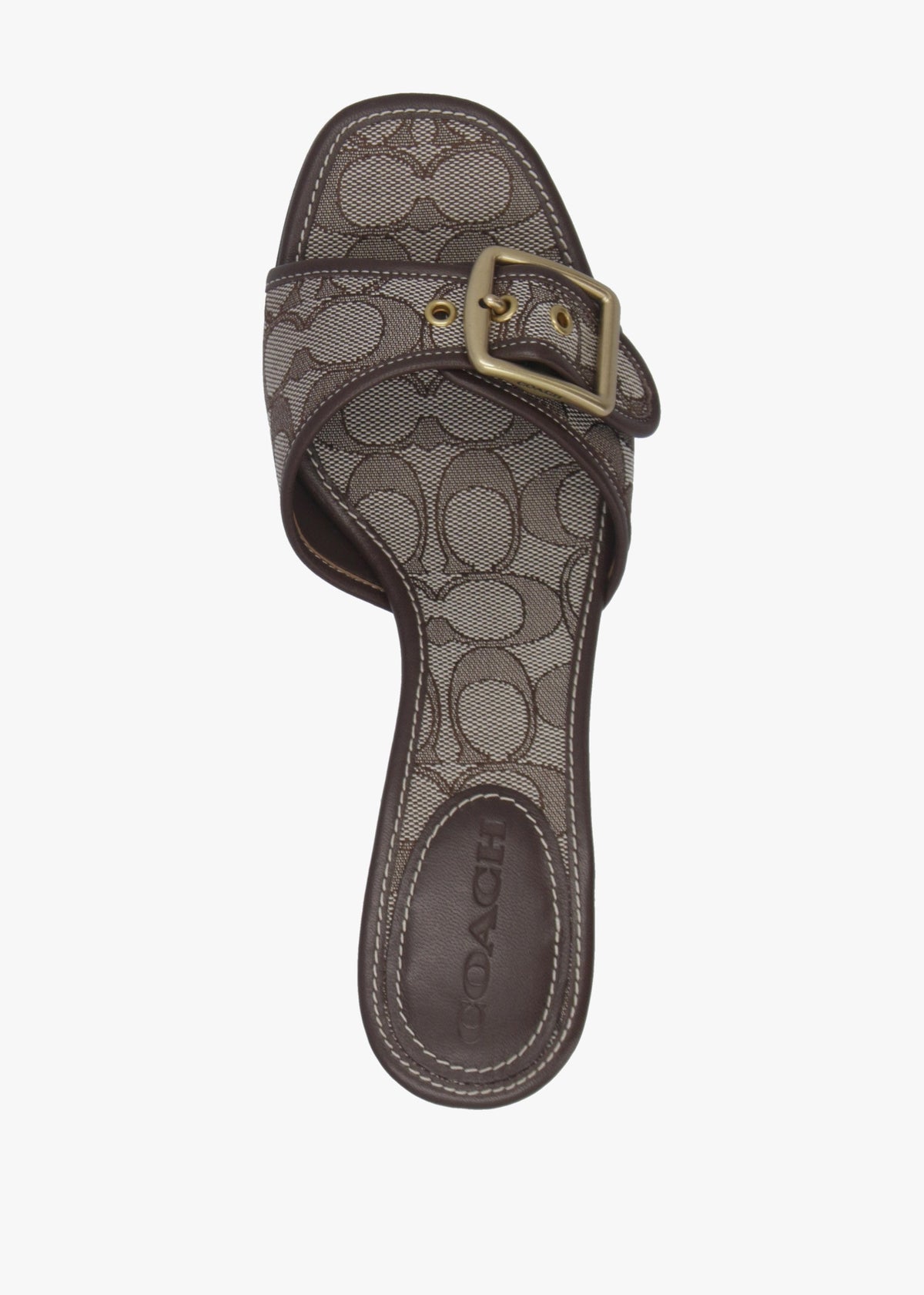 Margot Signature Jacquard Oak Maple Heeled Mules