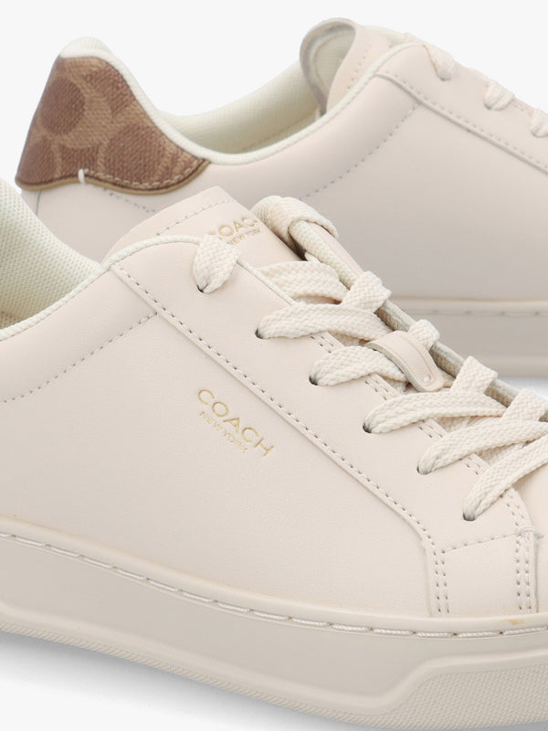 High Line Chalk Brown Khaki Leather Trainers