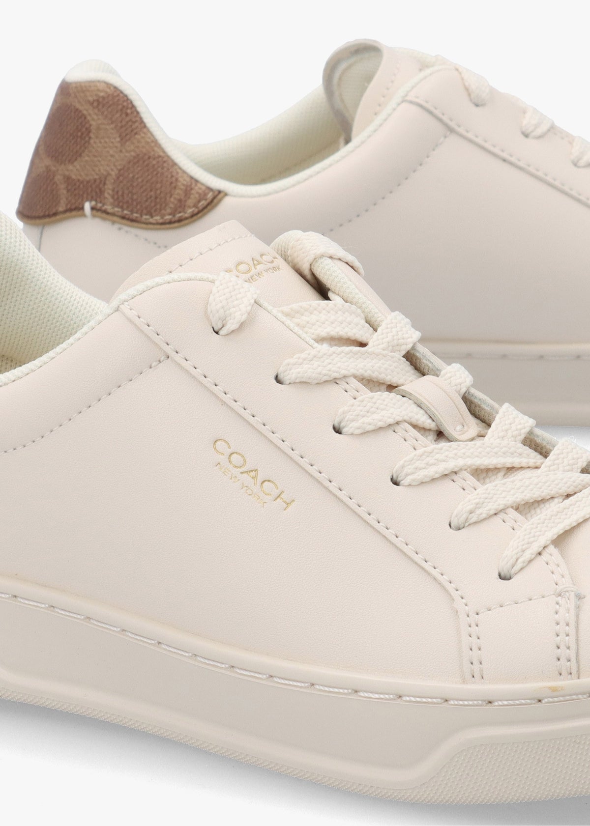 High Line Chalk Brown Khaki Leather Trainers