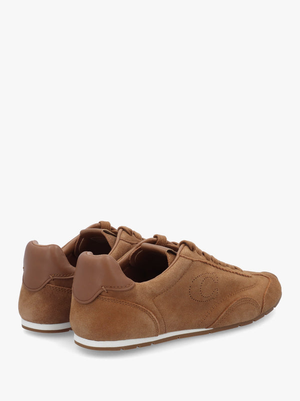 Flat Shadow Brown Suede Trainers
