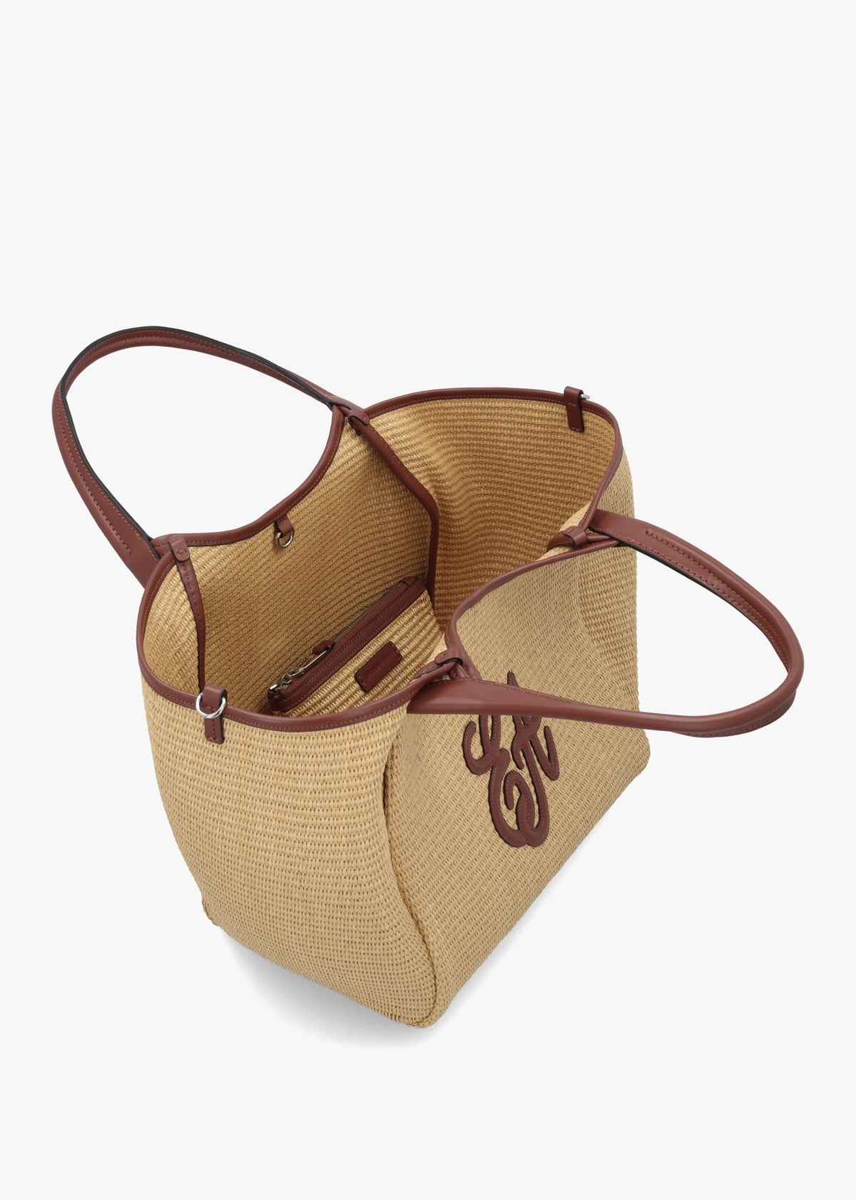 Woven Straw Medium Natural Tan Shopper Bag