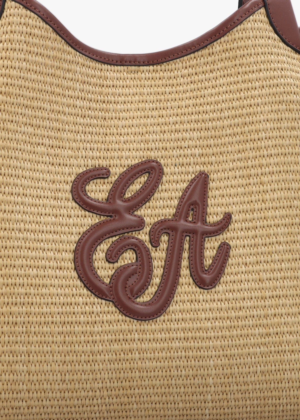 Woven Straw Medium Natural Tan Shopper Bag